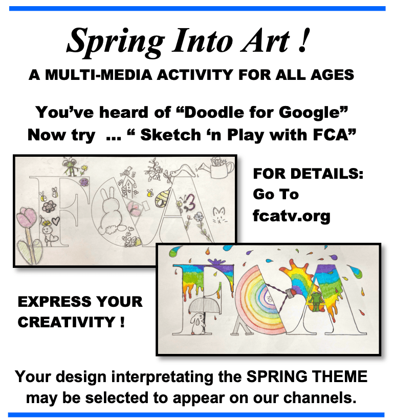 Ad for Spring Into Art, a multi-media activity for all ages.